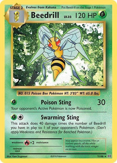 Beedrill (XY - Evolutions) Medium Play - Nick Nack's Full Frontal Attack
