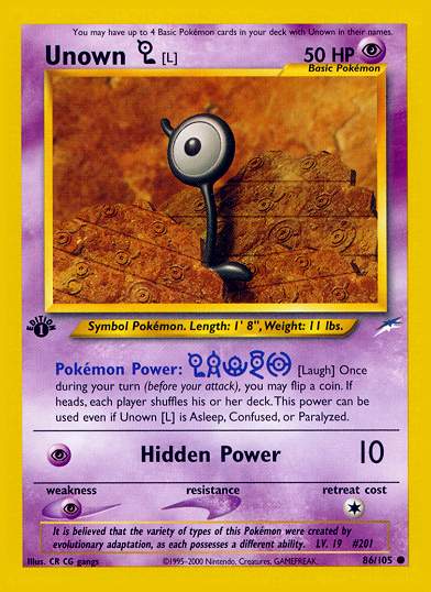 Unown (L) (Neo Destiny) Light Play Unlimited