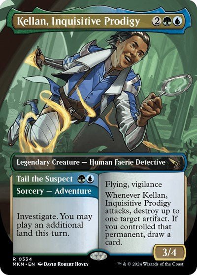 Kellan, Inquisitive Prodigy (Borderless) (Murders at Karlov Manor) Near Mint Foil - Nick Nack's Full Frontal Attack