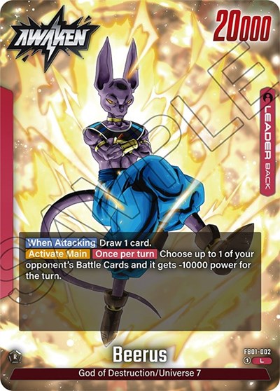 Beerus FB01-002 (Awakened Pulse) Near Mint
