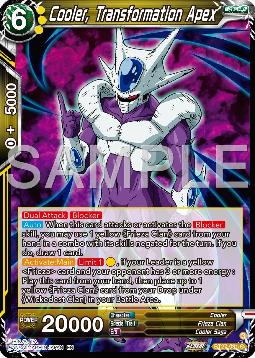 Cooler, Transformation Apex