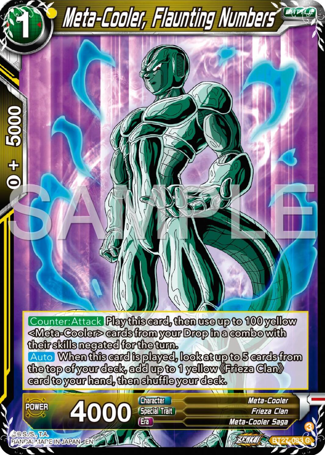 Meta-Cooler, Flaunting Numbers