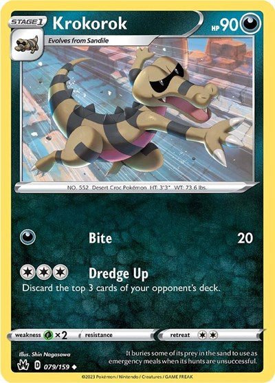 Krokorok (Crown Zenith) Near Mint Reverse Holofoil - Nick Nack's Full Frontal Attack