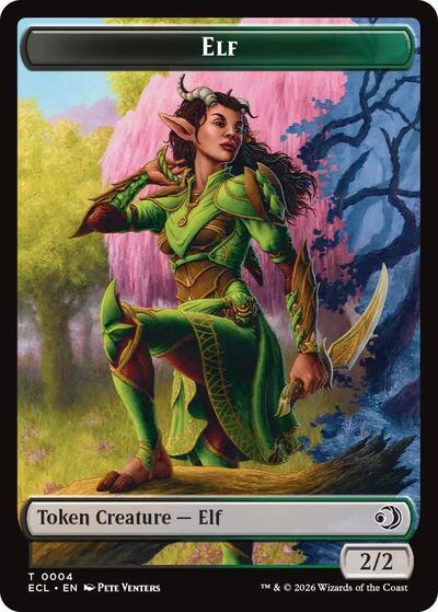 Elf / Kithkin (0007) Double - Sided Token (Lorwyn Eclipsed) Near Mint - Nick Nack's Full Frontal Attack