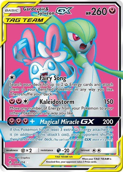 Gardevoir & Sylveon GX (204) (Full Art) (SM - Unbroken Bonds) Near Mint Holofoil - Nick Nack's Full Frontal Attack