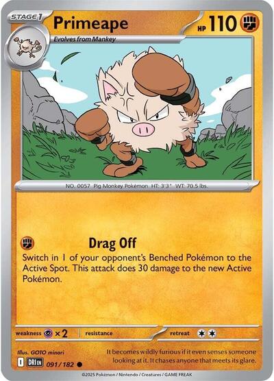 Primeape (SV10: Destined Rivals) Near Mint - Nick Nack's Full Frontal Attack