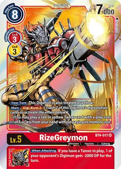 RizeGreymon (Alternate Art) (Great Legend) Near Mint Foil