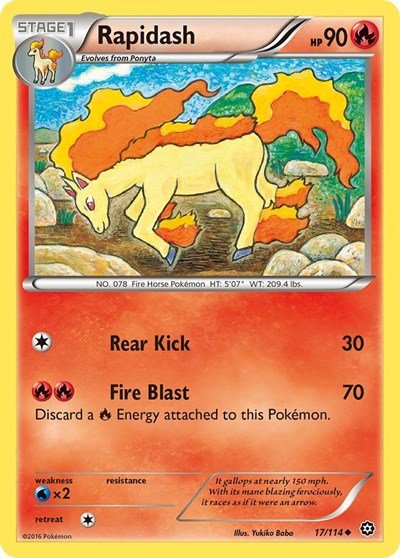 Rapidash (XY - Steam Siege) Near Mint - Nick Nack's Full Frontal Attack