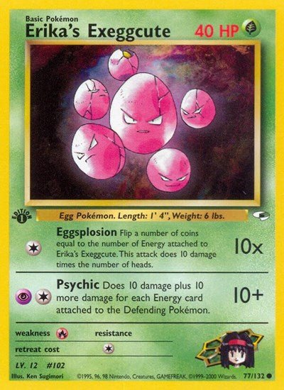 Erika's Exeggcute (77) (Gym Heroes) Light Play Unlimited - Nick Nack's Full Frontal Attack