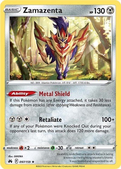 Zamazenta (Crown Zenith) Near Mint Reverse Holofoil - Nick Nack's Full Frontal Attack