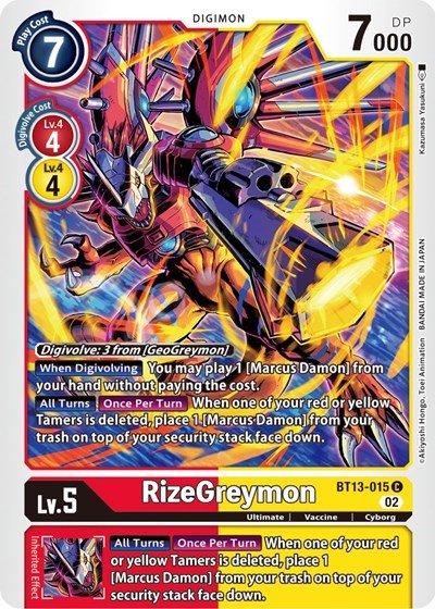 RizeGreymon (Versus Royal Knights) Near Mint - Nick Nack's Full Frontal Attack