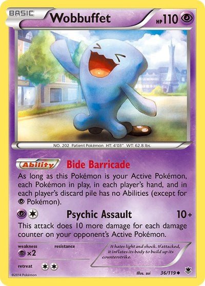Wobbuffet (XY - Phantom Forces) Medium Play - Nick Nack's Full Frontal Attack