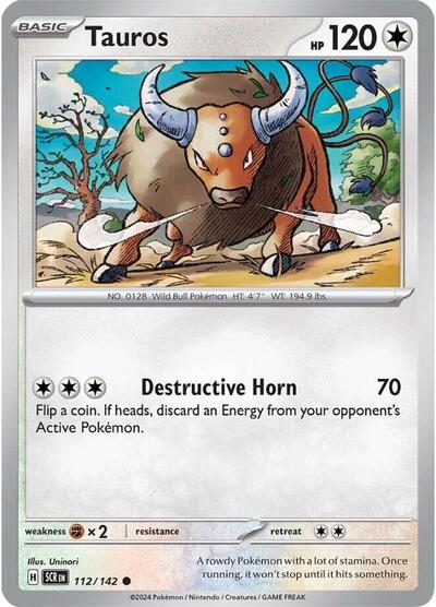 Tauros (SV07: Stellar Crown) Near Mint Reverse Holofoil - Nick Nack's Full Frontal Attack