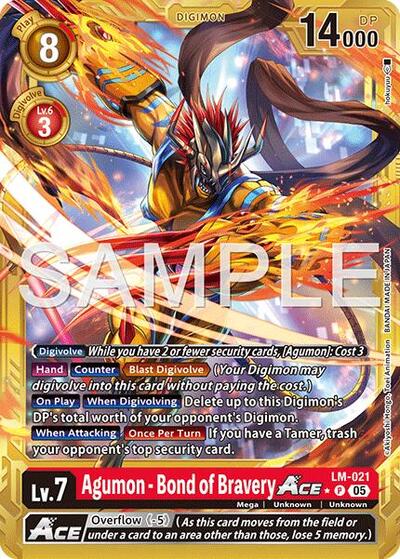 Agumon Bond of Bravery ACE (Gold Border) (Advanced Booster Digimon Generation) Near Mint Foil