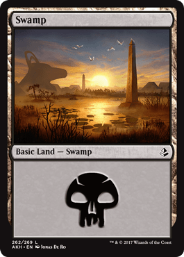 Swamp (3) (Amonkhet) Near Mint - Nick Nack's Full Frontal Attack
