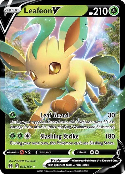 Leafeon V (Crown Zenith) Near Mint Holofoil - Nick Nack's Full Frontal Attack