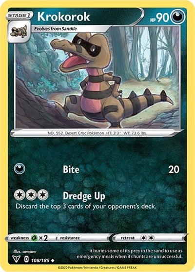 Krokorok (SWSH04: Vivid Voltage) Near Mint Reverse Holofoil
