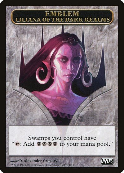 Emblem - Liliana of the Dark Realms (Magic 2013 (M13)) Light Play - Nick Nack's Full Frontal Attack