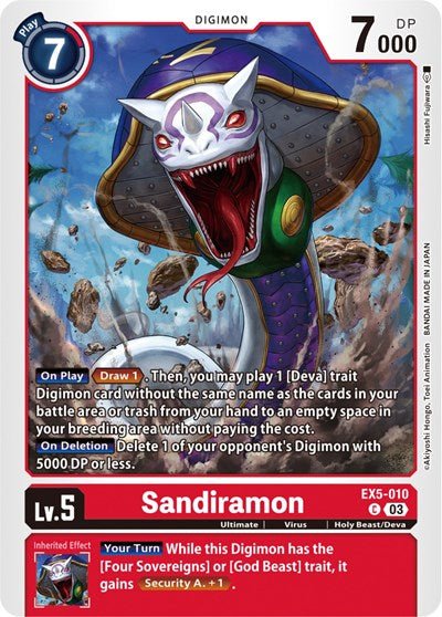 Sandiramon (Animal Colosseum) Near Mint - Nick Nack's Full Frontal Attack