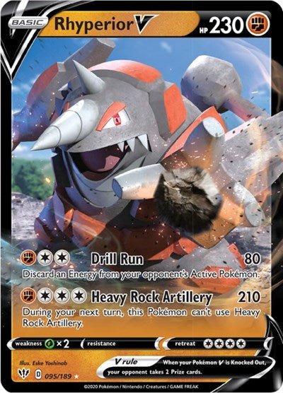 Rhyperior V (SWSH03: Darkness Ablaze) Near Mint Holofoil - Nick Nack's Full Frontal Attack