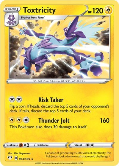 Toxtricity (SWSH03: Darkness Ablaze) Near Mint Holofoil - Nick Nack's Full Frontal Attack