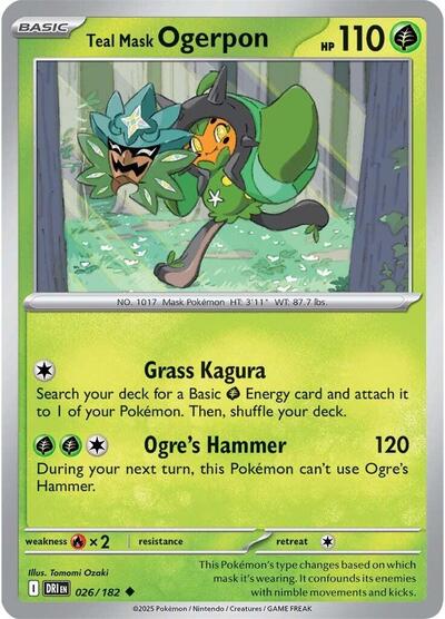 Teal Mask Ogerpon (SV10: Destined Rivals) Near Mint - Nick Nack's Full Frontal Attack