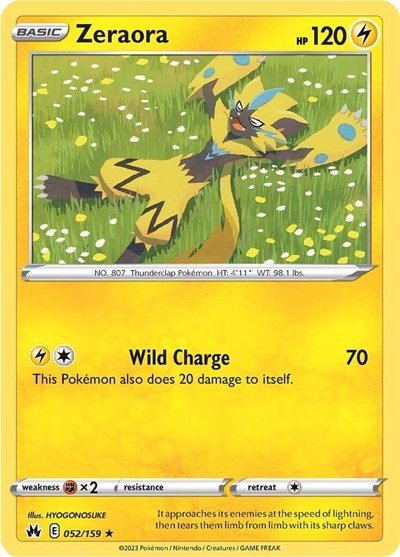 Zeraora (Crown Zenith) Near Mint - Nick Nack's Full Frontal Attack
