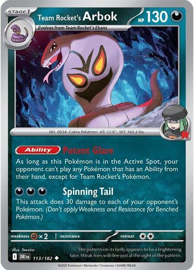Team Rocket's Arbok (SV10: Destined Rivals) Near Mint - Nick Nack's Full Frontal Attack