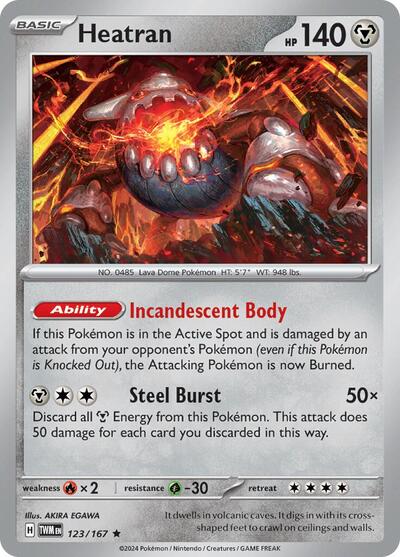 Heatran (SV06: Twilight Masquerade) Near Mint Holofoil - Nick Nack's Full Frontal Attack