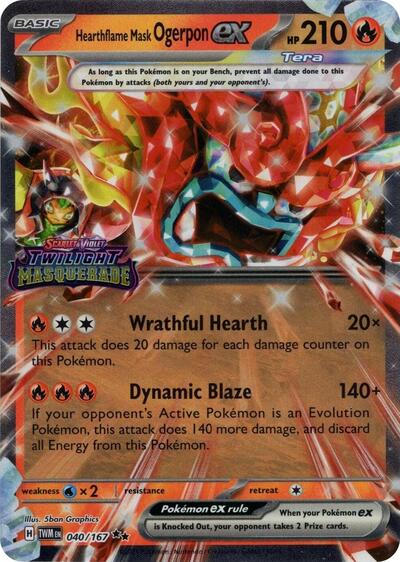 Hearthflame Mask Ogerpon ex (Twilight Masquerade Stamp) (Miscellaneous Cards & Products) Near Mint Holofoil - Nick Nack's Full Frontal Attack