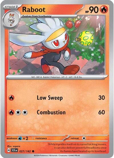 Raboot - 027 (SV07: Stellar Crown) Near Mint Reverse Holofoil - Nick Nack's Full Frontal Attack