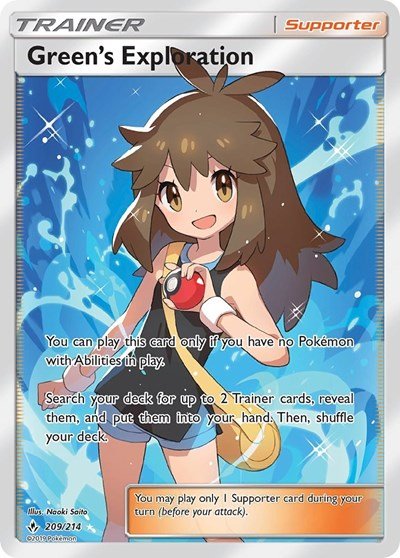 Green's Exploration (Full Art) (SM - Unbroken Bonds) Near Mint Holofoil - Nick Nack's Full Frontal Attack
