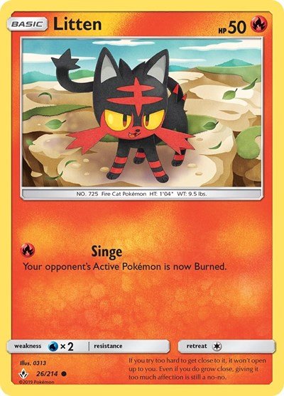 Litten (26) (SM - Unbroken Bonds) Near Mint - Nick Nack's Full Frontal Attack