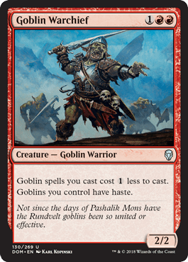 Goblin Warchief (Dominaria) Near Mint - Nick Nack's Full Frontal Attack