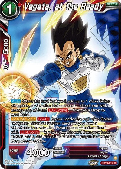 Vegeta, at the Ready (Fighter's Ambition) Near Mint - Nick Nack's Full Frontal Attack