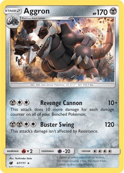 Aggron (SM - Crimson Invasion) Light Play Holofoil - Nick Nack's Full Frontal Attack