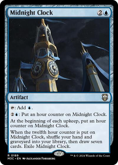Midnight Clock (Ripple Foil) (Commander: Modern Horizons 3) Near Mint Foil - Nick Nack's Full Frontal Attack