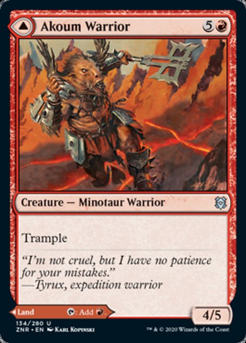 Akoum Warrior / Akoum Teeth (Zendikar Rising) Near Mint