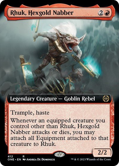 Rhuk, Hexgold Nabber (Extended Art) (Phyrexia: All Will Be One) Near Mint - Nick Nack's Full Frontal Attack