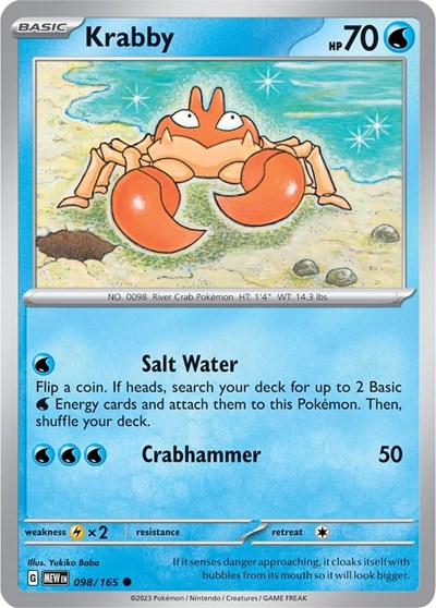 Krabby (Scarlet and Violet: 151) Near Mint Reverse Holofoil