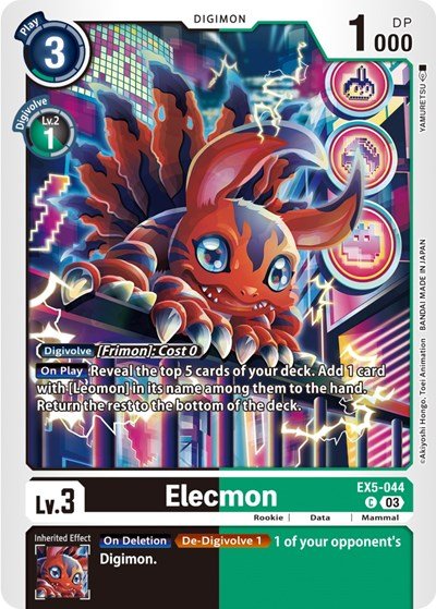 Elecmon (Animal Colosseum) Near Mint - Nick Nack's Full Frontal Attack