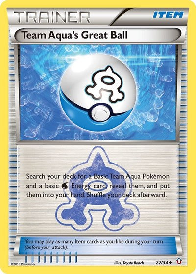 Team Aqua's Great Ball (Double Crisis) Near Mint Reverse Holofoil