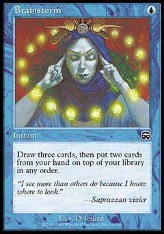 Brainstorm (Mercadian Masques) Medium Play - Nick Nack's Full Frontal Attack