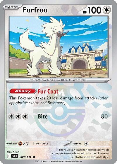 Furfrou (Master Ball Pattern) (SV: Prismatic Evolutions) Near Mint Holofoil