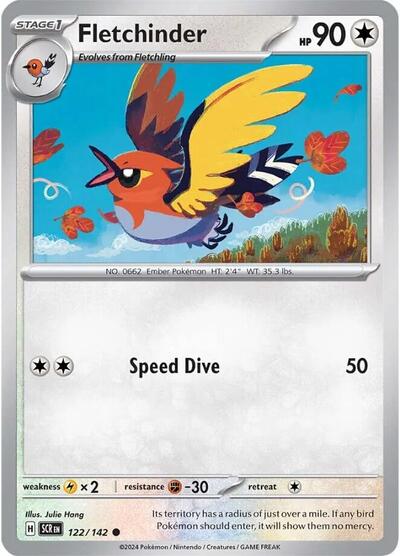 Fletchinder (SV07: Stellar Crown) Near Mint Reverse Holofoil - Nick Nack's Full Frontal Attack