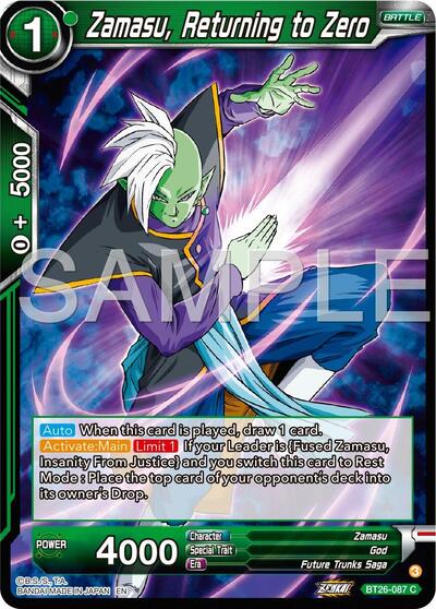 Zamasu, Returning to Zero (Ultimate Advent) Near Mint
