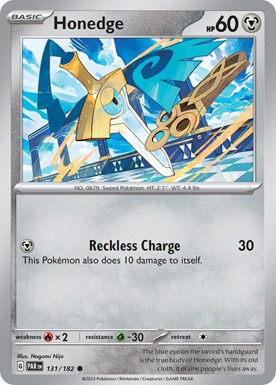 Honedge - 131 (Scarlet and Violet: Paradox Rift) Near Mint - Nick Nack's Full Frontal Attack