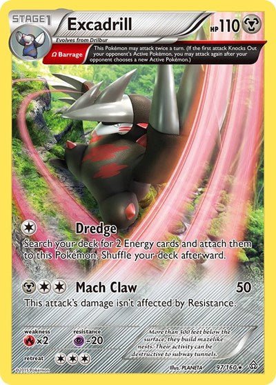 Excadrill (Omega) (XY - Primal Clash) Near Mint Reverse Holofoil - Nick Nack's Full Frontal Attack