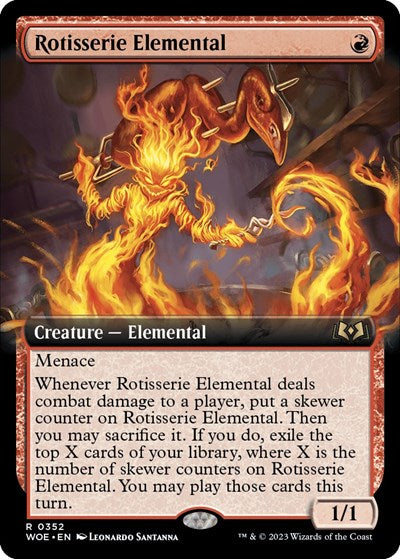 Rotisserie Elemental (Extended Art) (Wilds of Eldraine) Near Mint