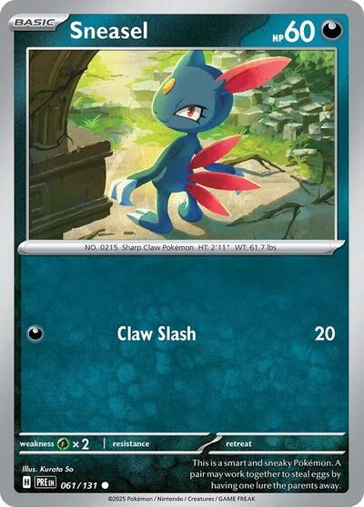 Sneasel (SV: Prismatic Evolutions) Near Mint - Nick Nack's Full Frontal Attack